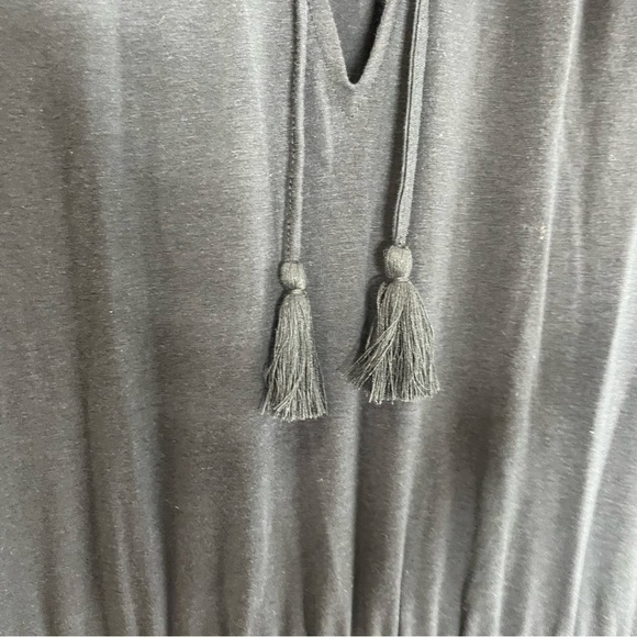 Garnet Hill Size XS Long Sleeve Black Peasant Dress Organic Cotton Boho - Picture 5 of 6